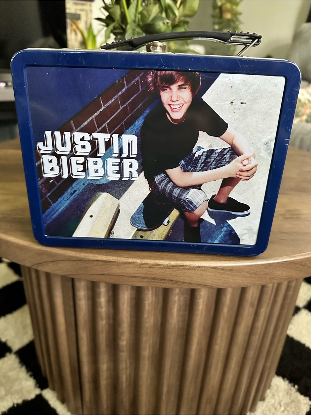 Justin Bieber Navy Blue Metal Lunch Box with Photo Artwork 2011